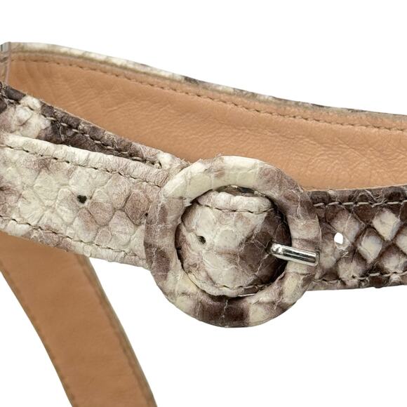 AGL Attilio Giusti Leombruni Snakeskin Print Ankle Strap Sandal 42 Brown Womens - Picture 12 of 12